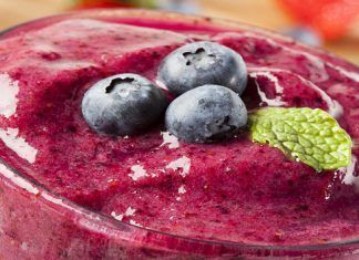 Zumo de granada, pera y kiwi