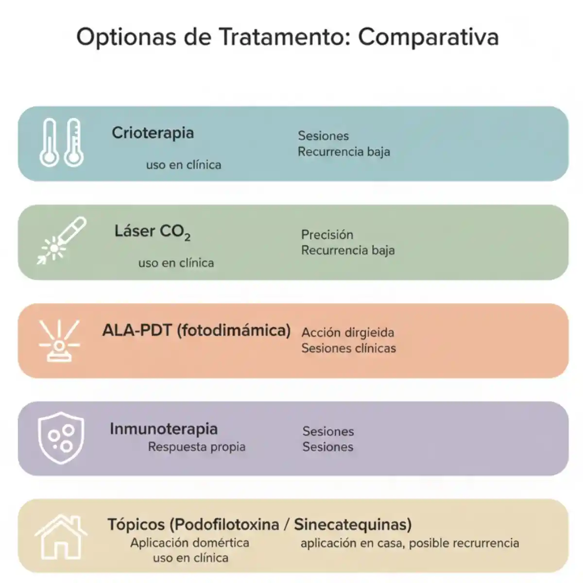 Tratamientos para verrugas genitales