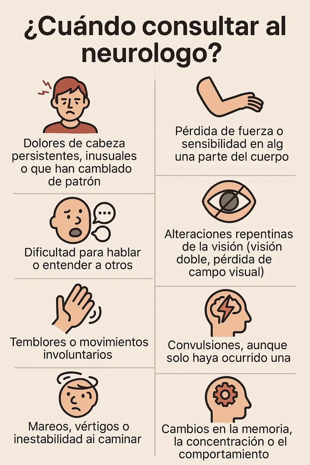 infografía cuándo consultar al neurólogo