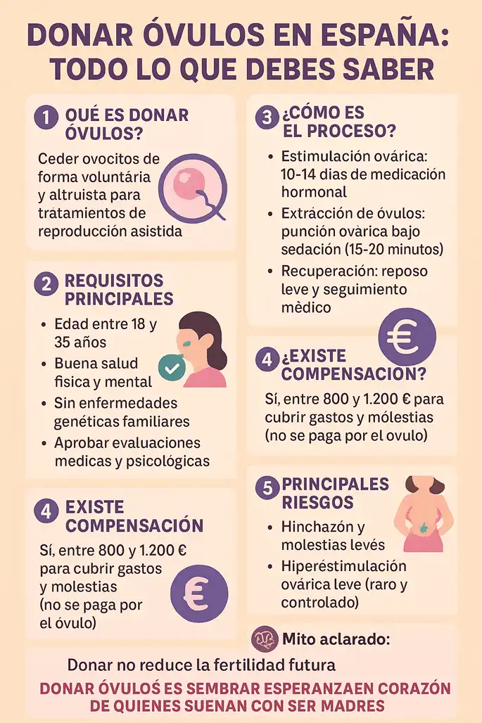 Cómo funciona el proceso para donar óvulos en España infografía