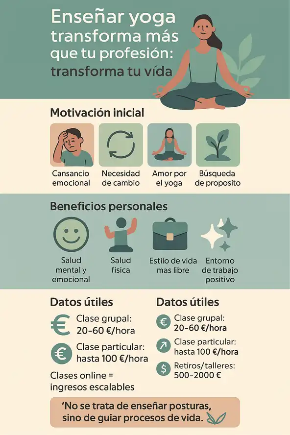 beneficios de convertirse en profesor de yoga infografía