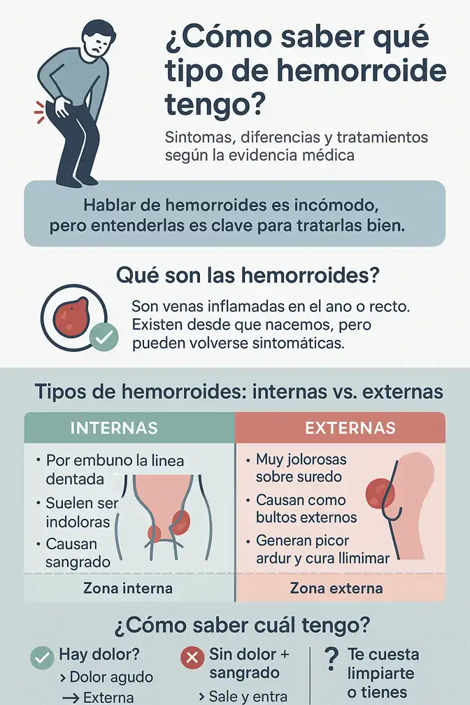 cómo saber qué hemorroide tengo, infografía
