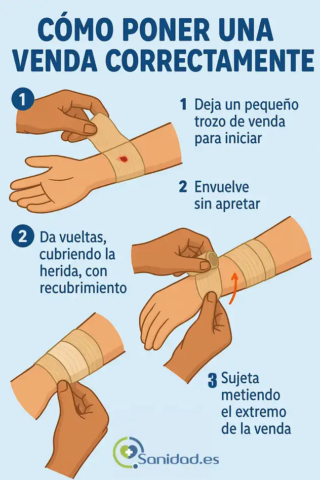 cómo poner una venda correctamente 1