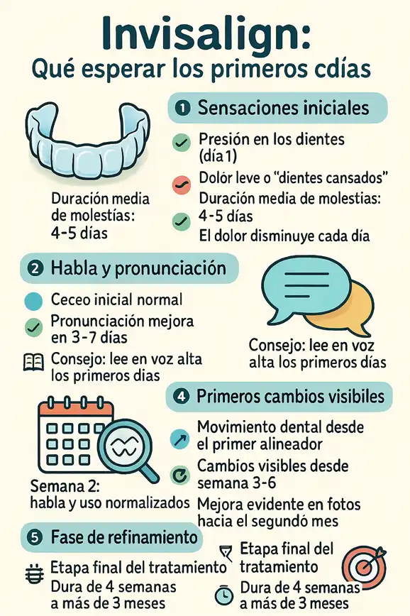 Primeros días con Invisalign infografía