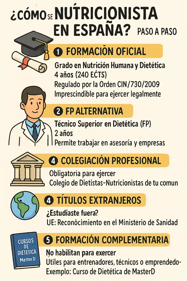 infografía Qué estudios se necesitan para ser nutricionista