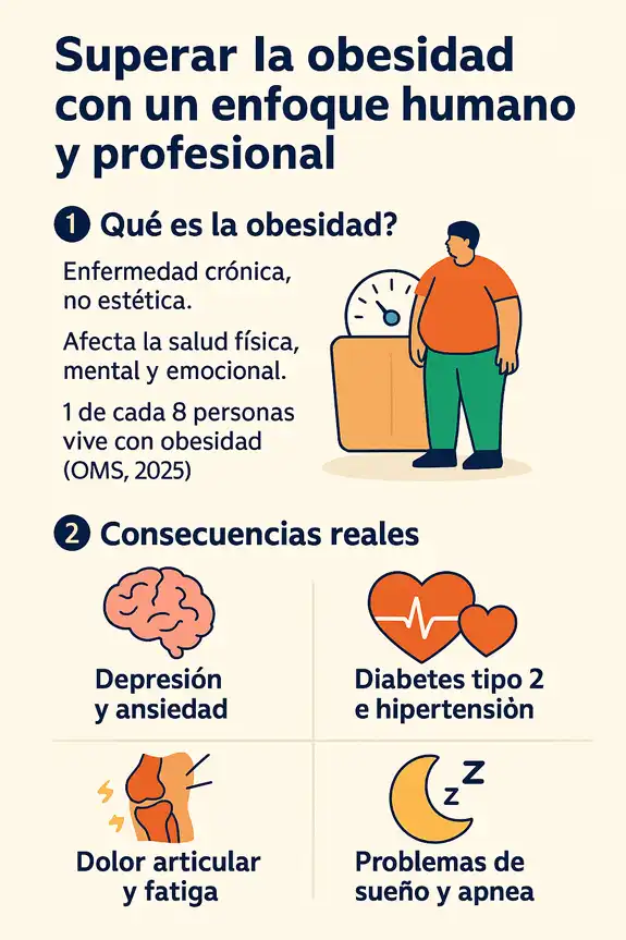 Cómo un nutricionista puede ayudarte a superar la obesidad infografía