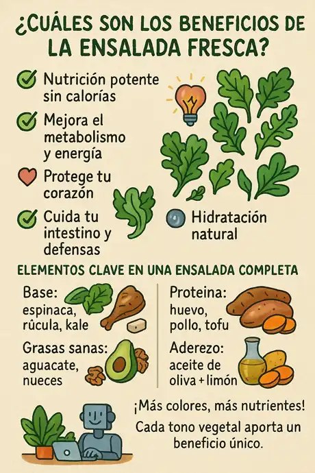 Cuáles son los beneficios de la ensalada fresca infografía
