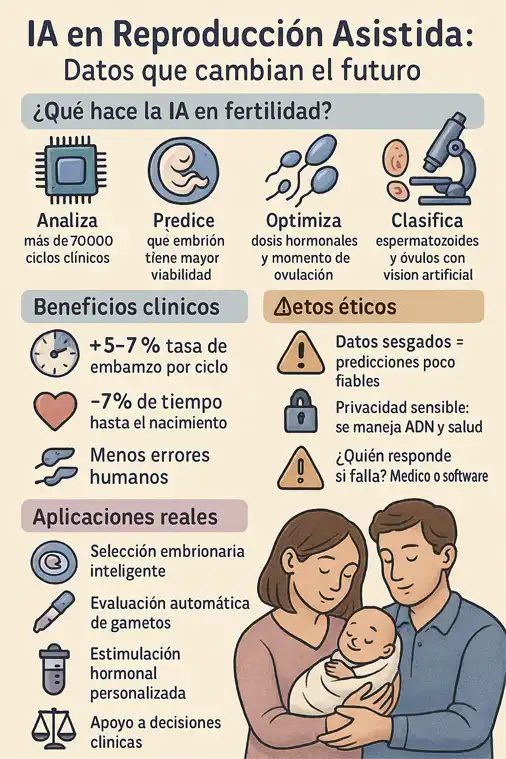Inteligencia Artificial en reproducción asistida infografía