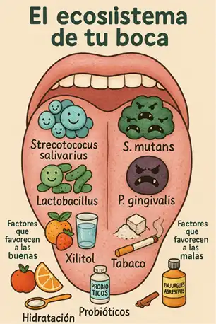 el ecosistema de tu boca infografía