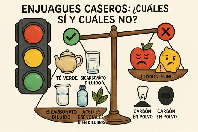 enjuagues naturales, cuáles sí y cuáles no infografía