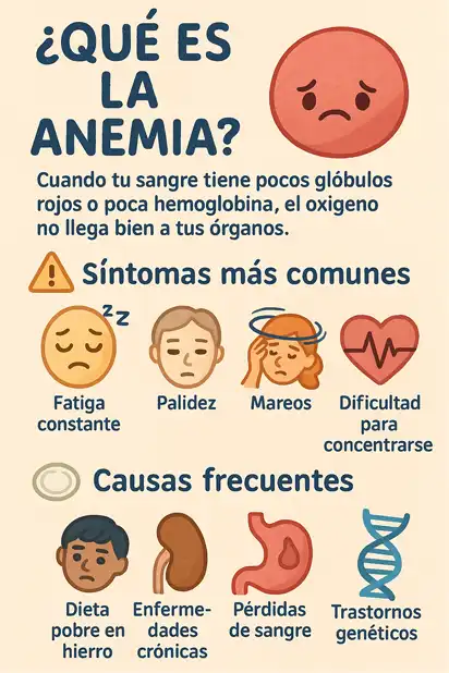 qué es la anemia y causas infografía