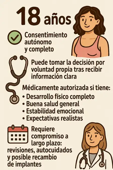 aumento de mamas infografía 18 años
