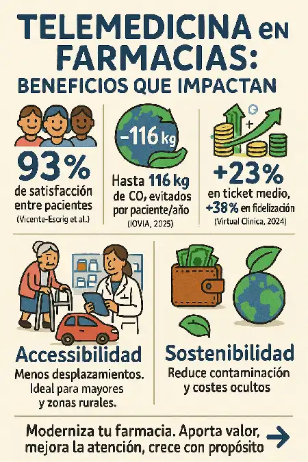 beneficios de la telemedicina en farmacias infografía
