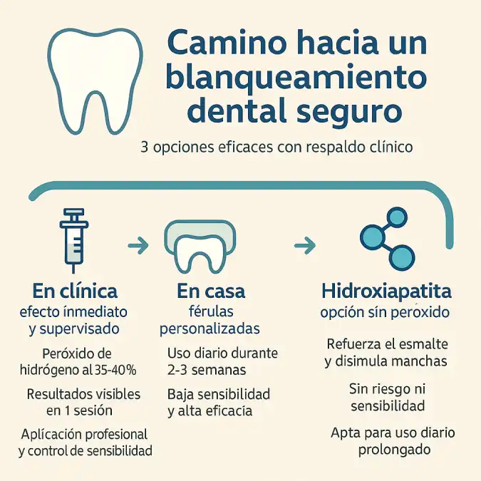 camino hacia un blanqueamiento dental seguro infografía