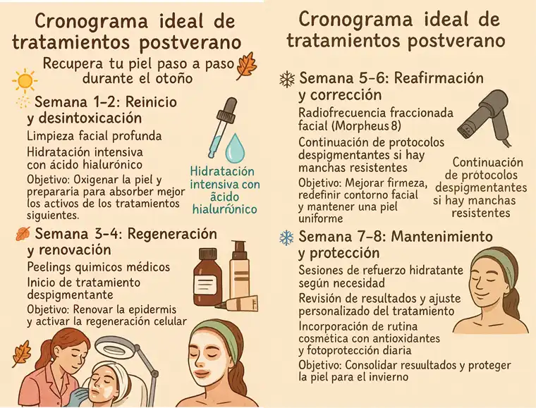 cronograma ideal de tratamiento postverano infografía 1