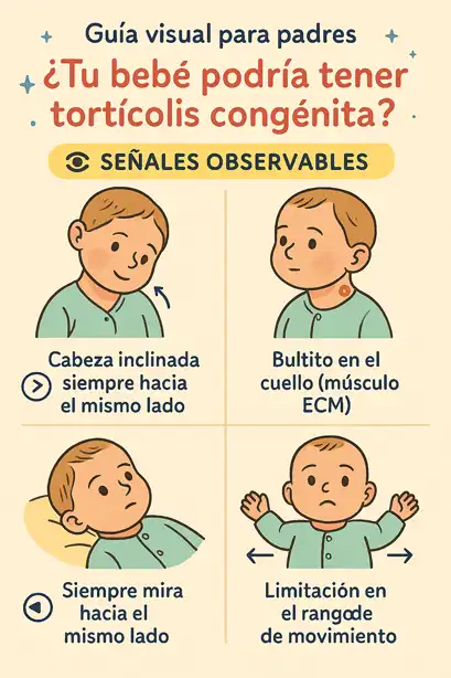 guía visual para padres tu bebé podría tener tortícolis congénita infografía