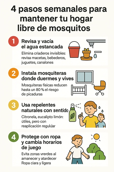 Cómo prevenir mosquitos en casa en España infografía