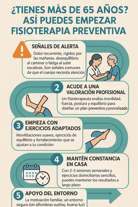 beneficios de la fisioterapia preventiva para adultos mayores infografía