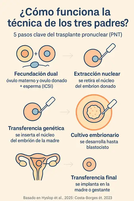 cómo funciona la técnica de los tres padres infografía