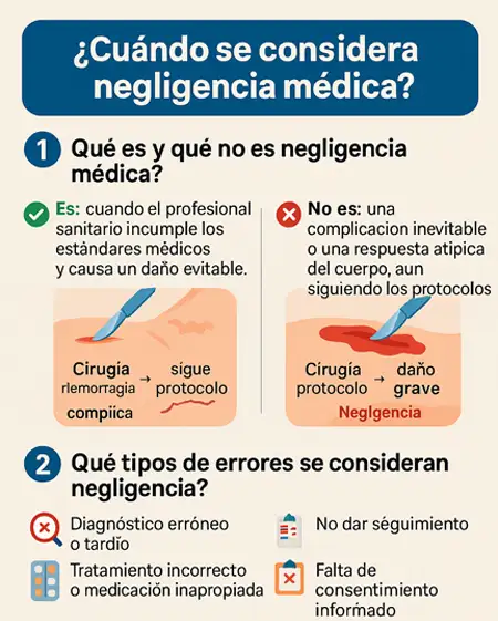 cuándo se considera negligencia médica infografía