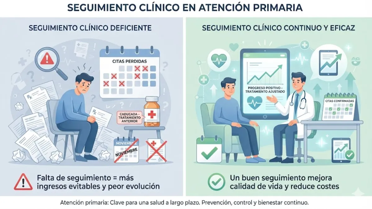 falta de seguimiento clínico en el sistema sanitario español infografía