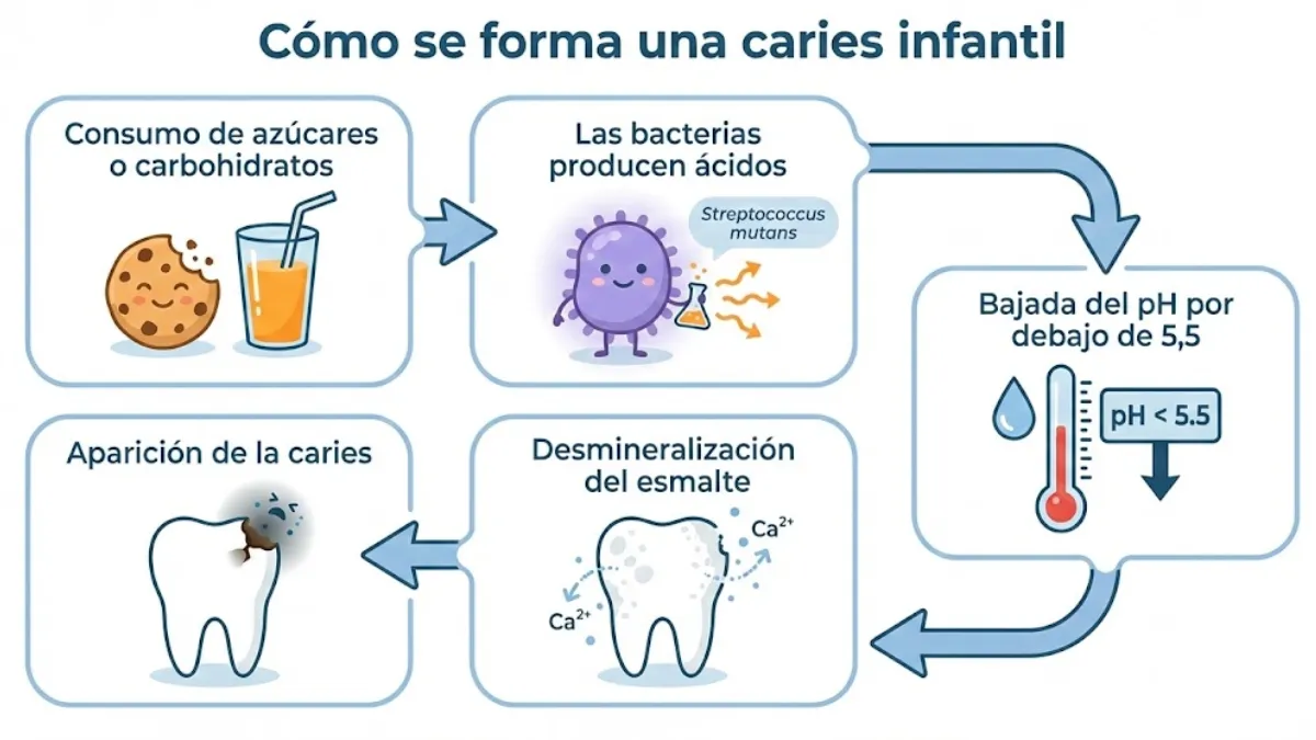 infografía de cómo se forma la caire infantil
