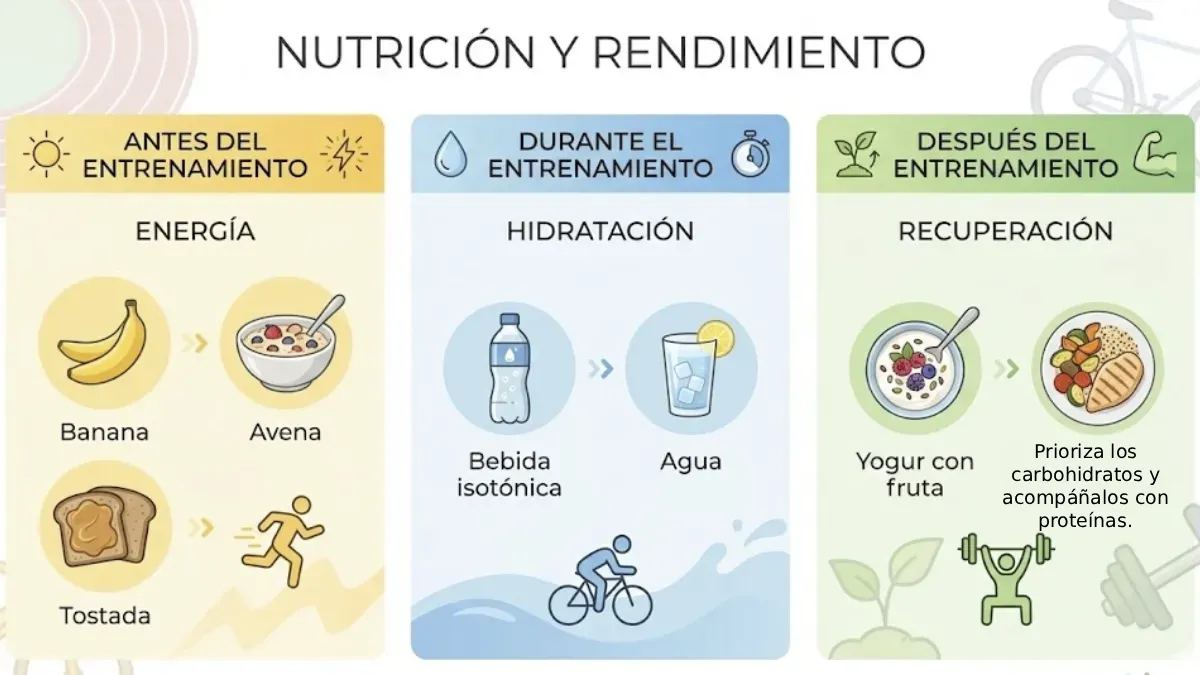 infografía nutrición y rendimiento asd