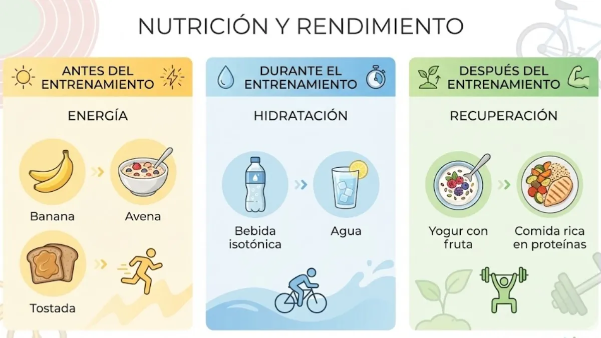 infografía nutrición y rendimiento