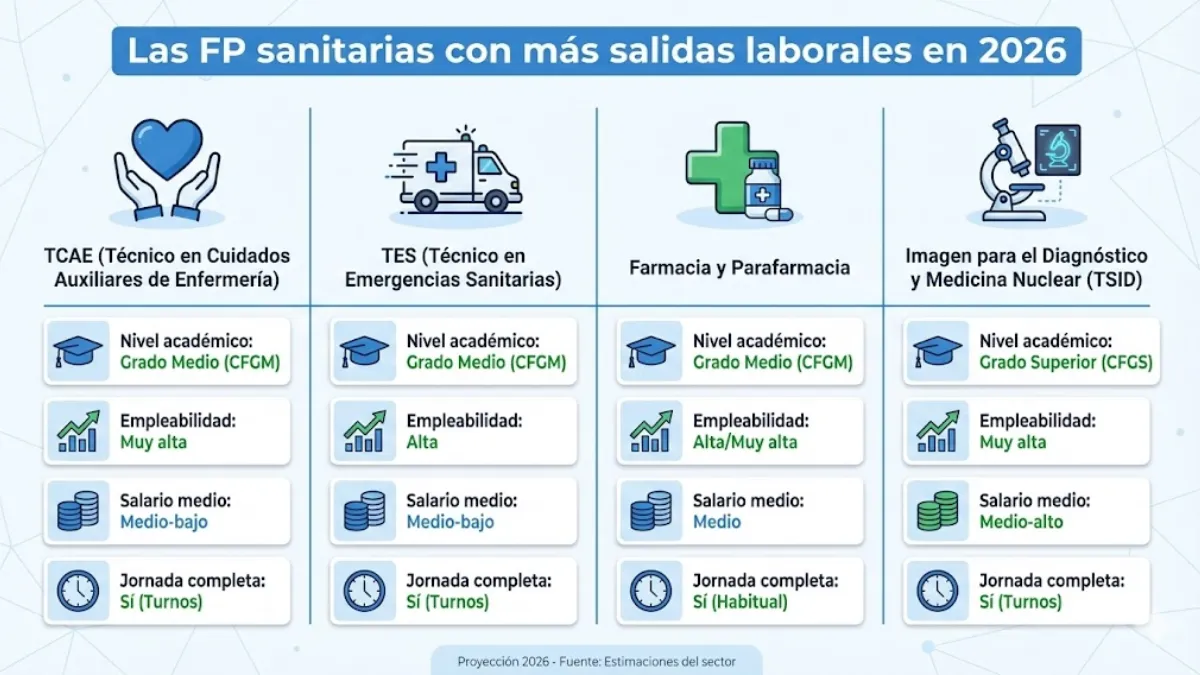 sanitarias tienen más salidas laborales para 2026