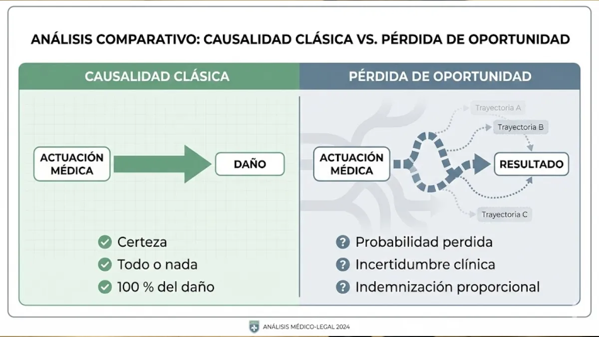 Causalidad clásica vs. pérdida de oportunidad