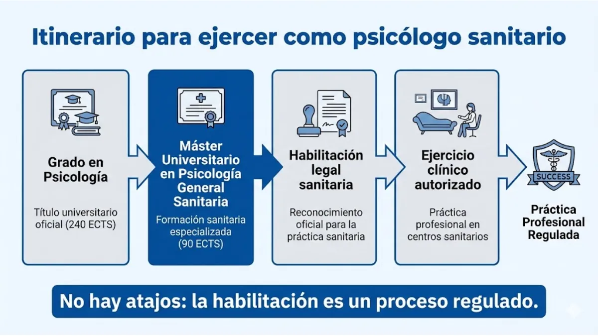 Cómo ejercer como psicólogo sanitario en España infografía