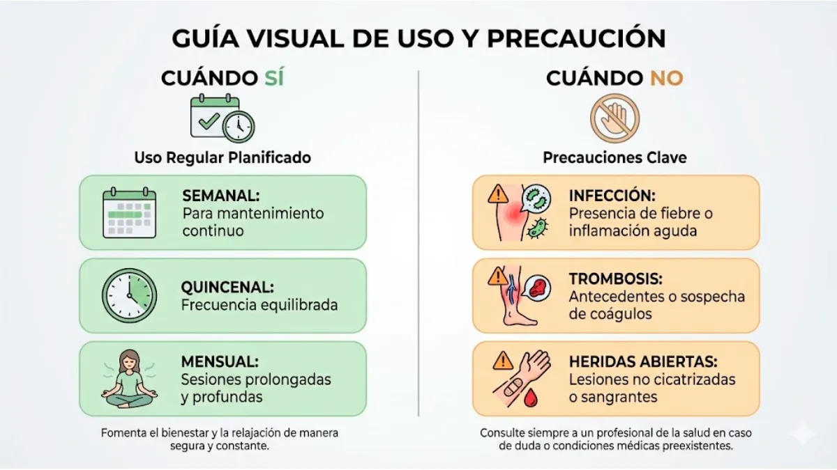 “Frecuencia y precauciones del masaje terapéutico”