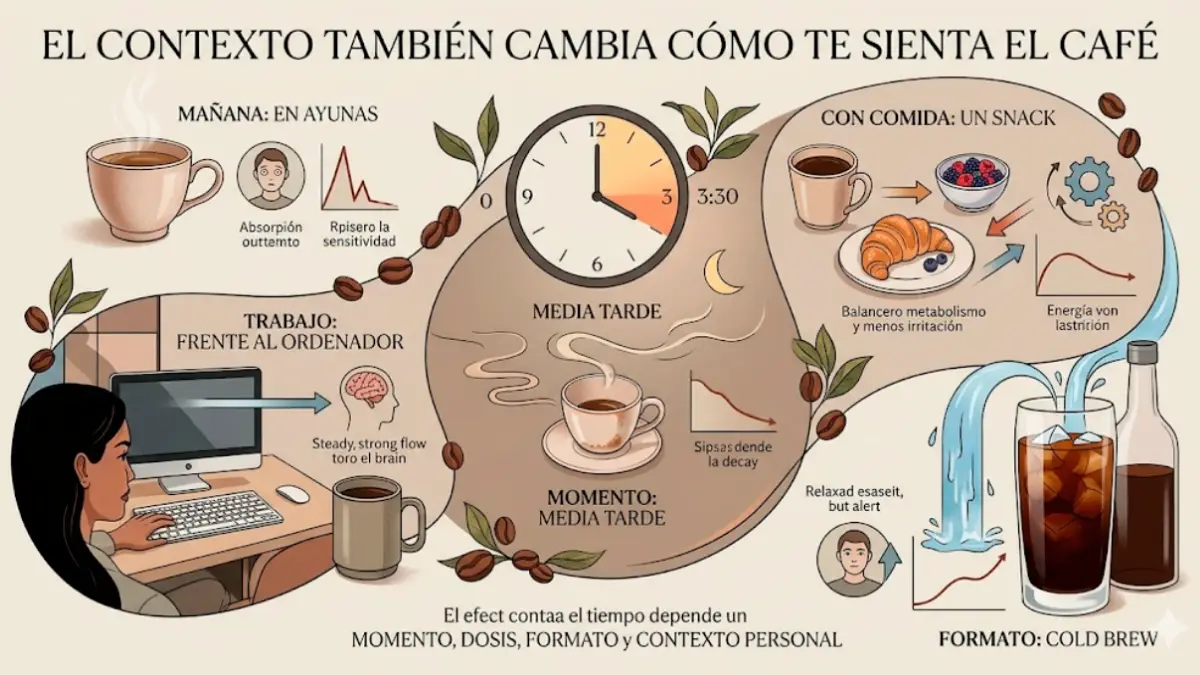 El contexto también cambia cómo te sienta el café