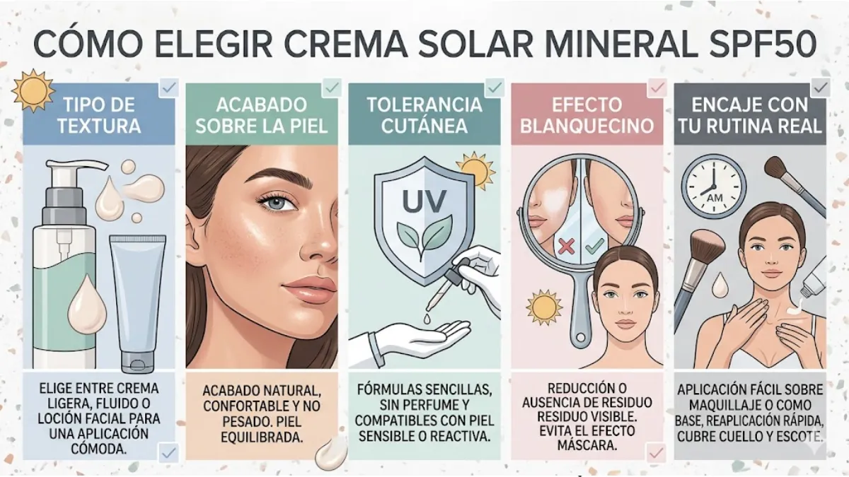 Infografía 2 — “Cómo elegir crema solar mineral SPF50”