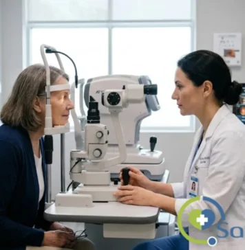 Operación de cataratas: cómo prepararte, qué pruebas te harán y qué ocurre el día de la cirugía Preparación y evaluación previa a una cirugía de cataratas en consulta oftalmológica.