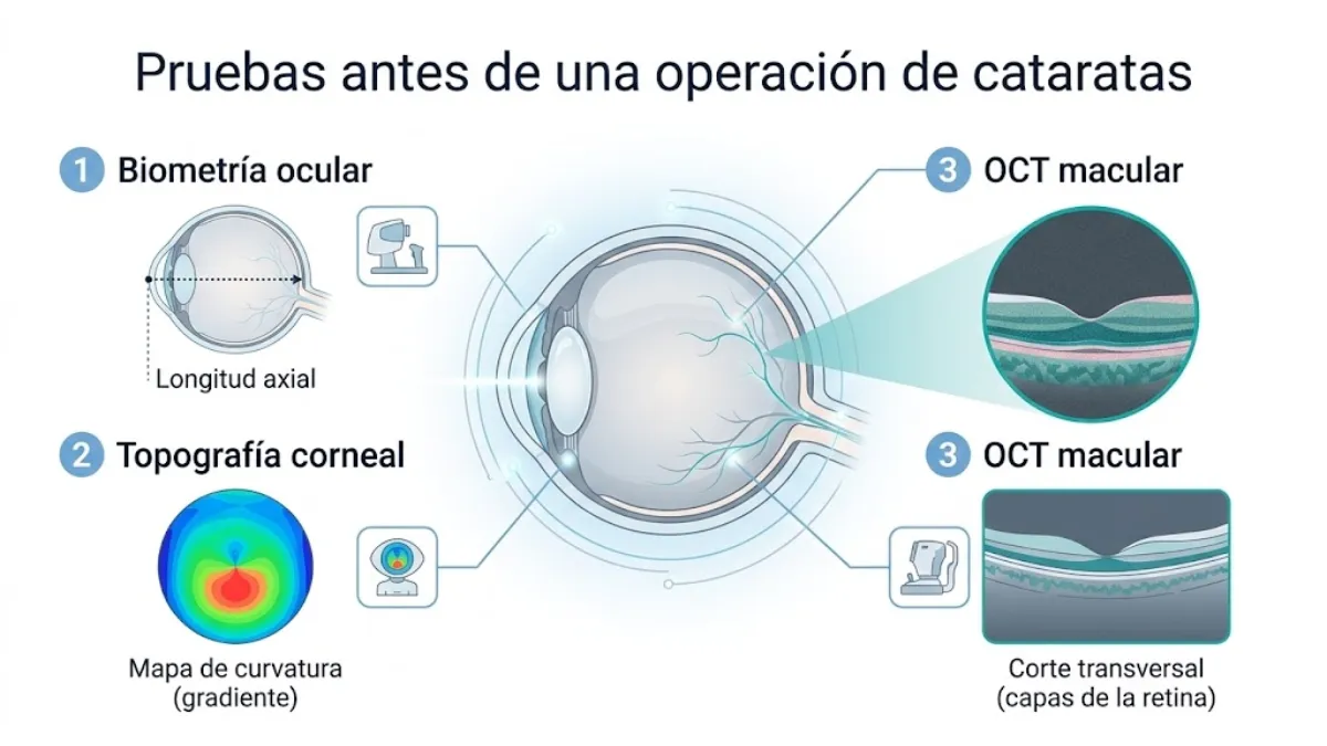 pruebas antes de una operación de cataratas