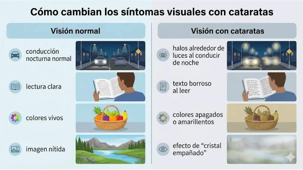 síntomas habituales de las cataratas