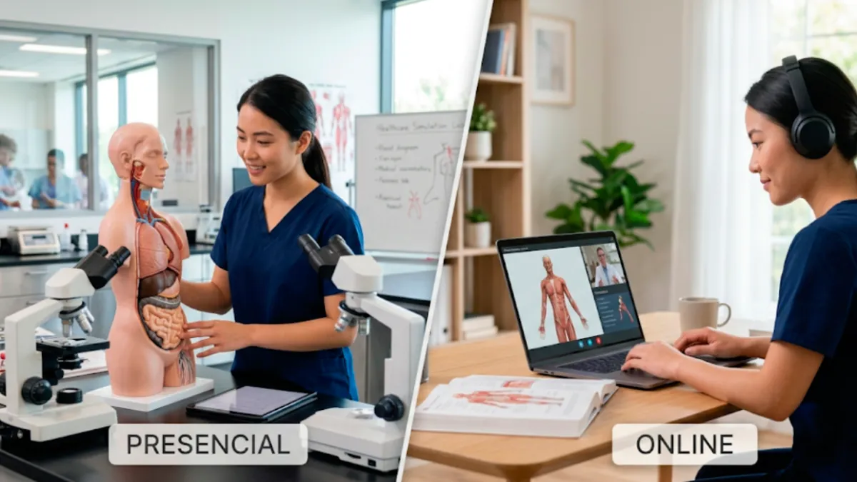 FP profesional sanitaria presencial vs online