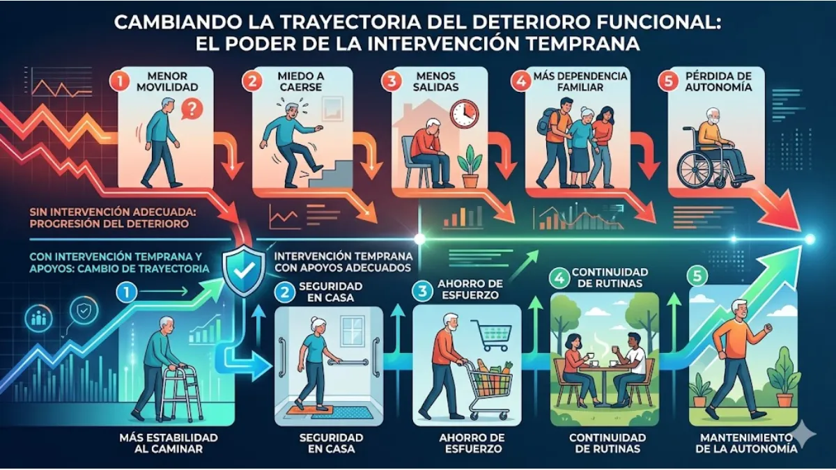Infografía sobre deterioro funcional y prevención