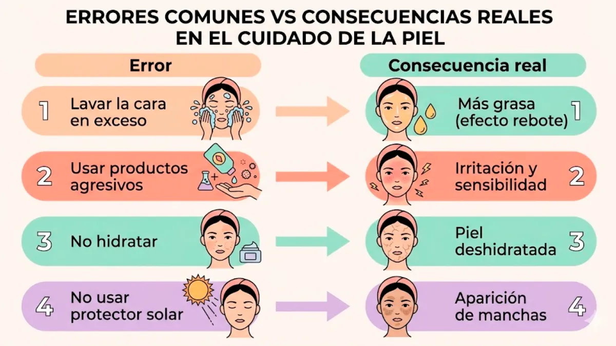 errores comunes con la piel grasa