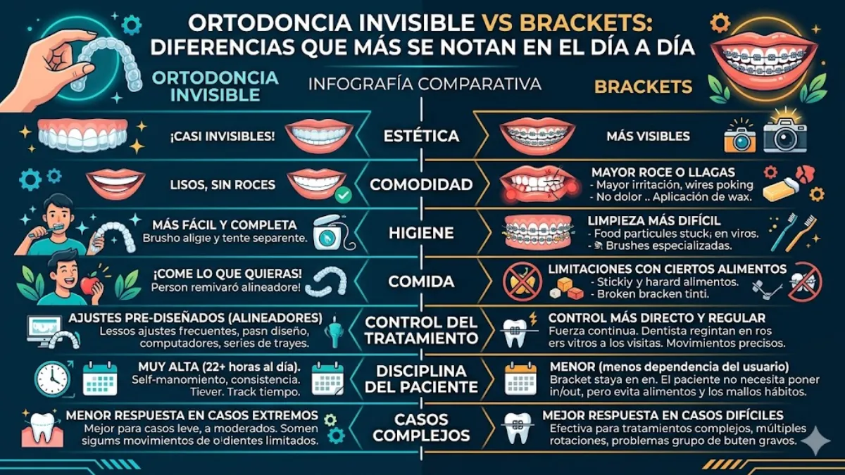 qué es mejor ortodoncia invisible o brackets