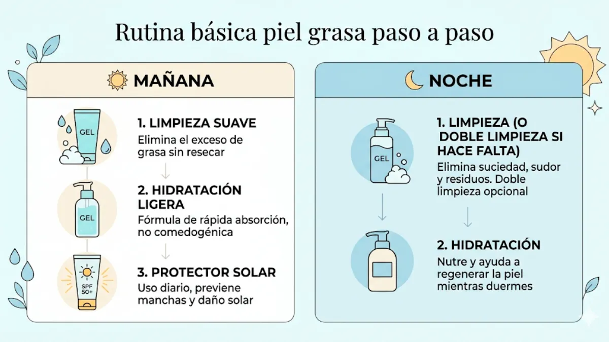 rutina básica para piel grasa