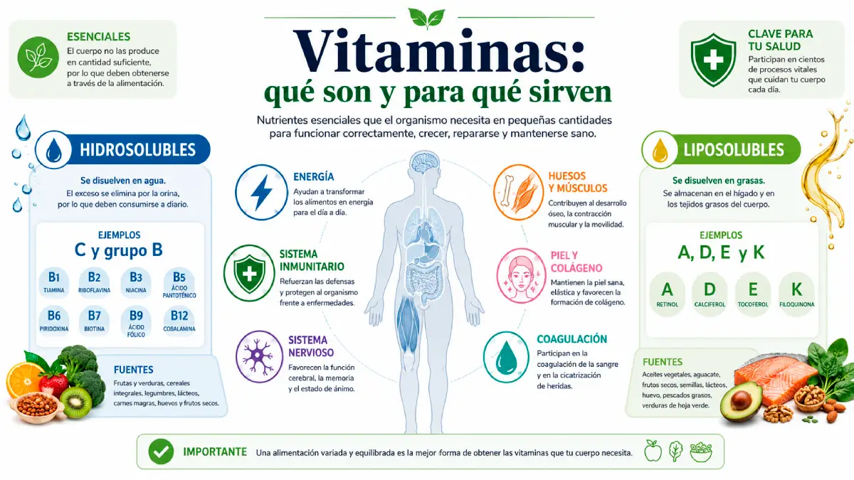 Qué son las vitaminas y qué funciones cumplen en el organismo