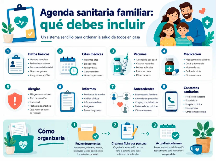 agenda sanitaria familiar infografía