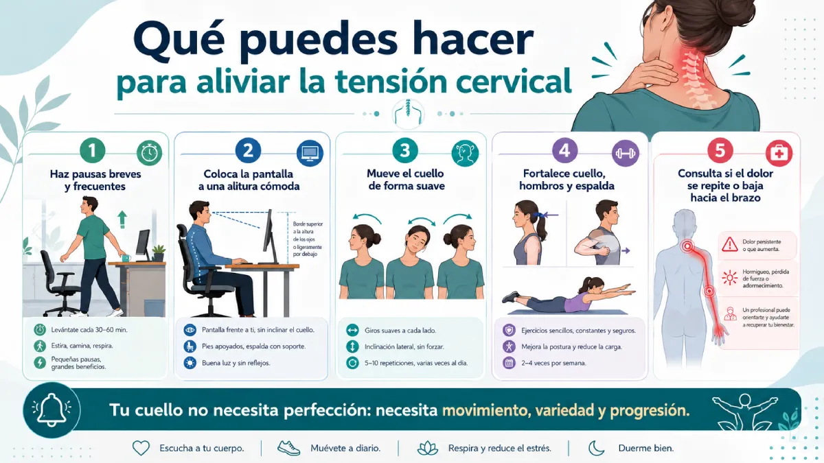 cómo aliviar tensión cervical