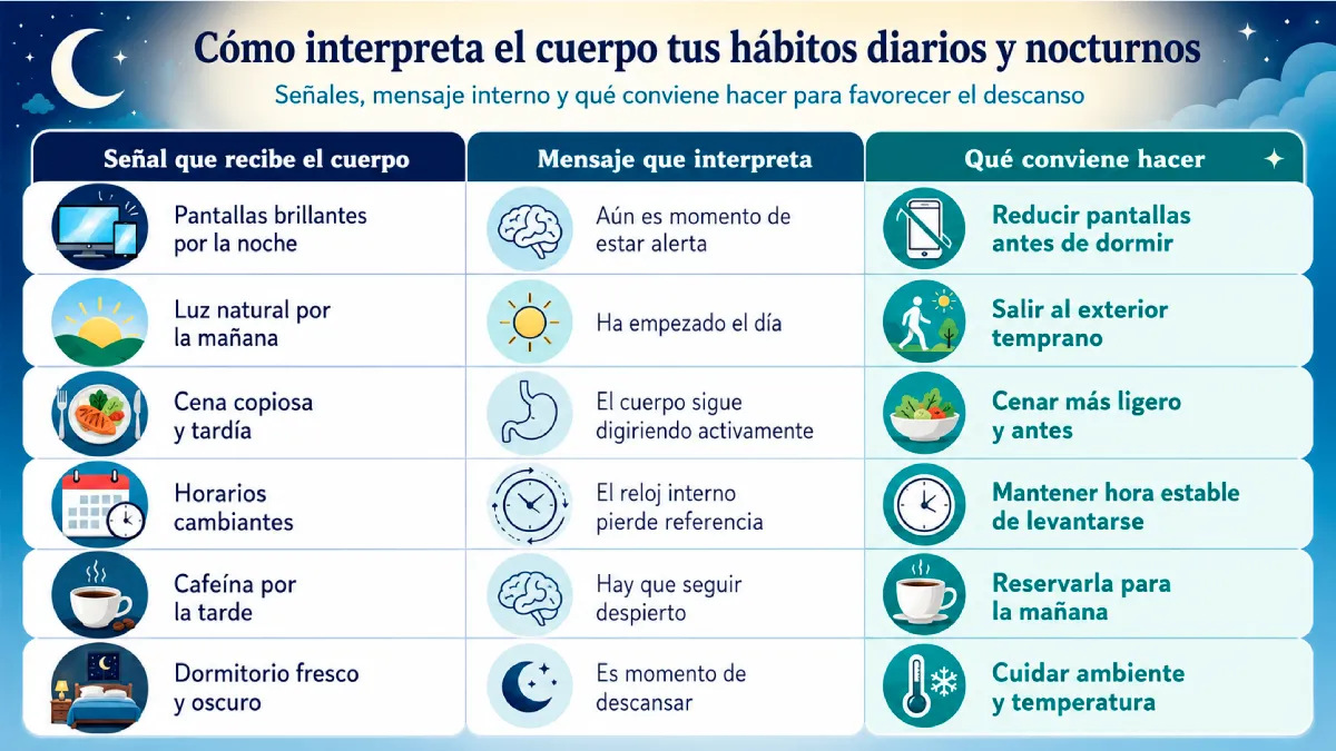 como interpreta el cuerpo tus hábitos diarios y nocturnos