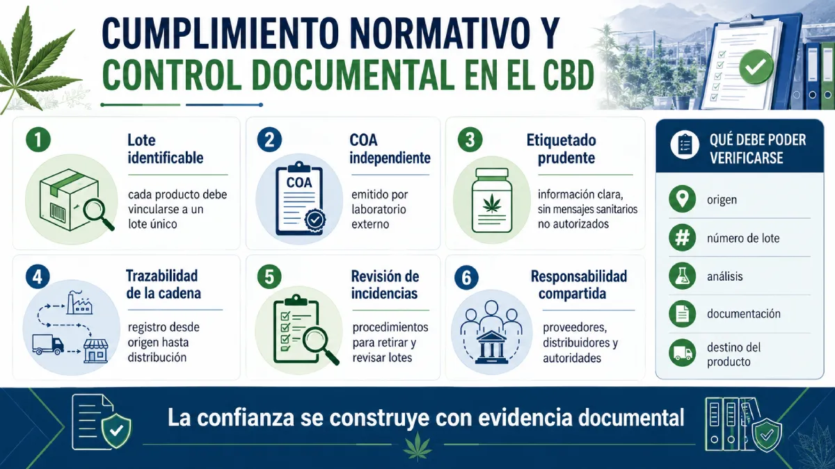 cumplimiento normativo y control documental en el cbd infografía