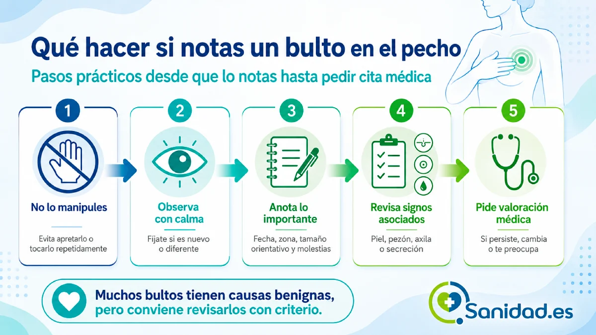 qué hacer si notas un bulto en el pecho