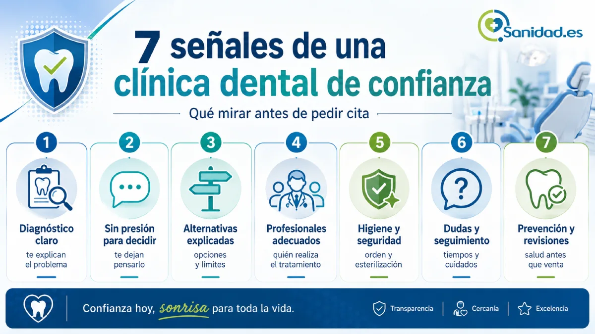 7 señales de una clínica dental de confianza infografía