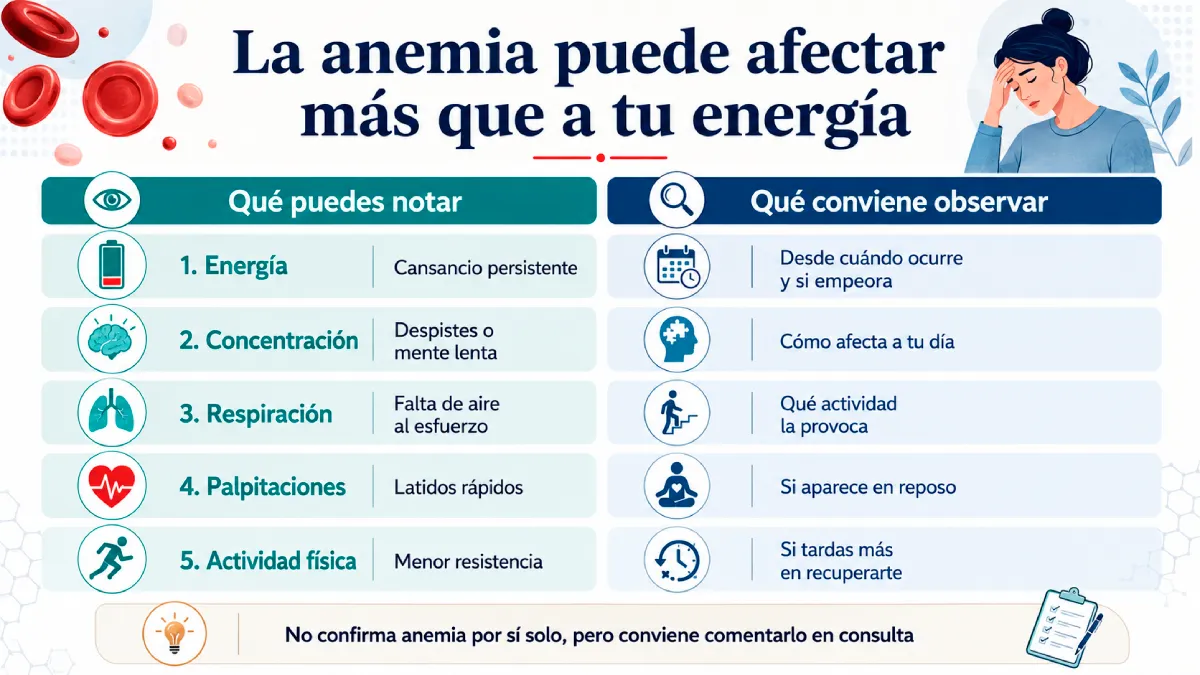 la anemia puede afectar más que a tu energía infografía